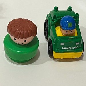 Fisher Price Little People CHUNKY BOY in GREEN 1990 Vintage Toy Figure
